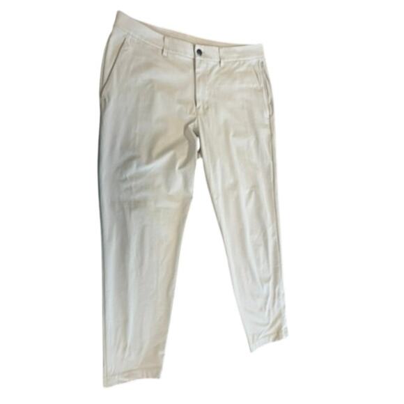 "LULULEMON" Mens Tan ABC Classic 5 Pocket  Pants Sz 34 Golf Preppy Quiet Luxury - Picture 2 of 12